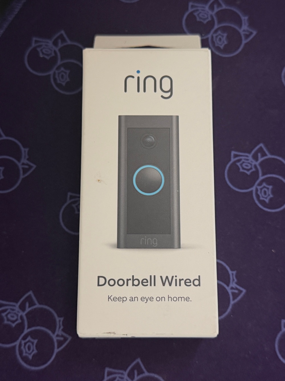 Ring Wired Doorbell in Black with Blue LED